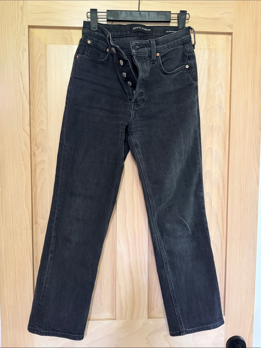 Denim Forum Women's Black Straight-Leg Jeans